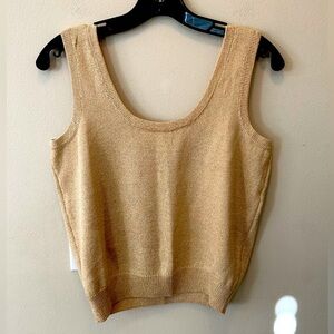 St John Basics - Gold Knit Sweater Vest - Small